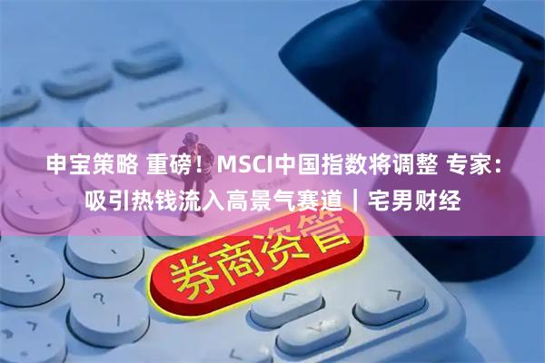 申宝策略 重磅！MSCI中国指数将调整 专家：吸引热钱流入高景气赛道｜宅男财经